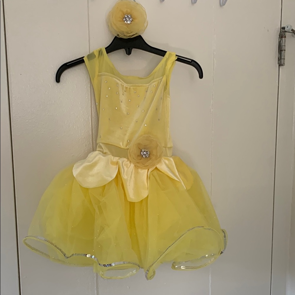 Weissman Yellow Dance Costumes with Tulle Skirts